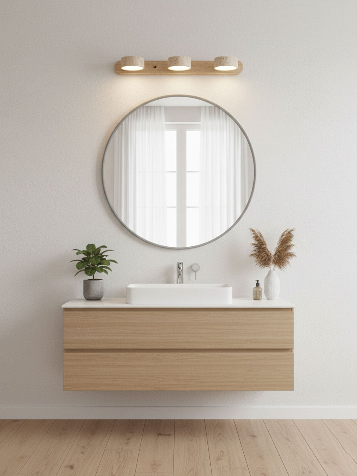 Ambra Natural Travertine Dimmable Wall Sconce for Bedroom & Hallway