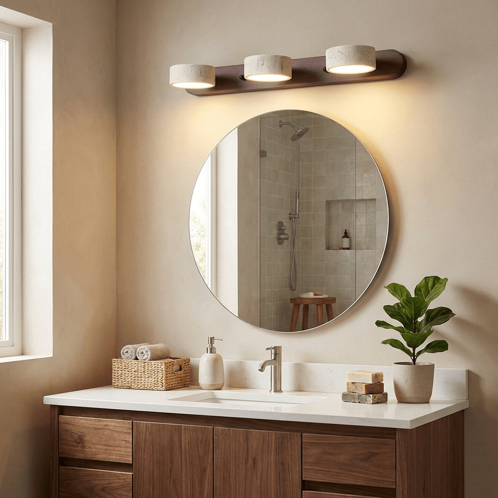 Ambra Natural Travertine Dimmable Wall Sconce for Bedroom & Hallway
