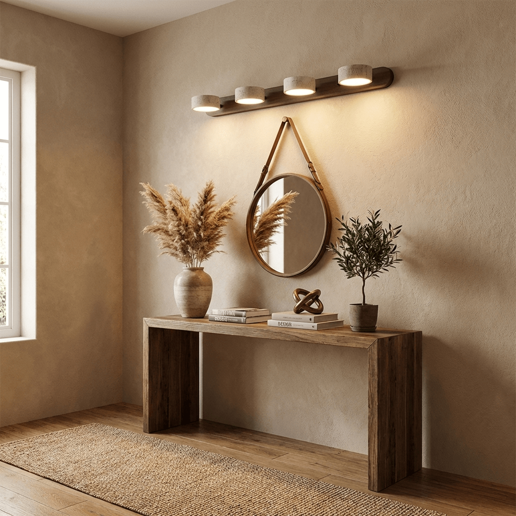 Ambra Natural Travertine Dimmable Wall Sconce for Bedroom & Hallway