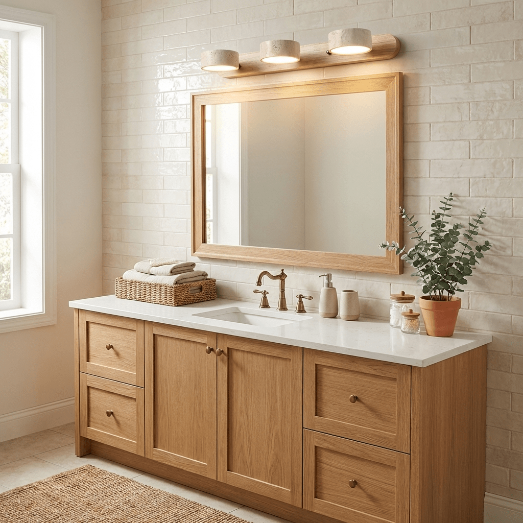 Ambra Natural Travertine Dimmable Wall Sconce for Bedroom & Hallway