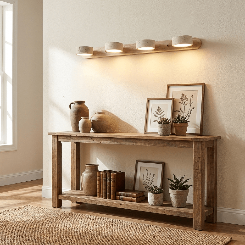 Ambra Natural Travertine Dimmable Wall Sconce for Bedroom & Hallway