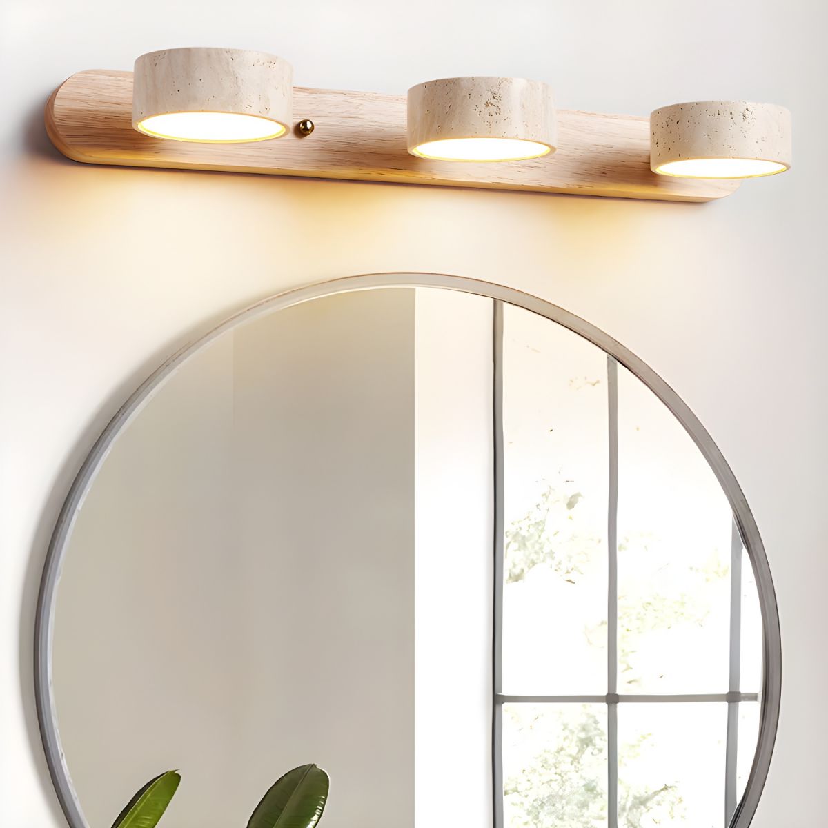 Ambra Natural Travertine Dimmable Wall Sconce for Bedroom & Hallway