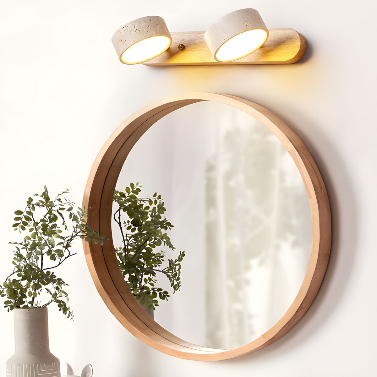 Ambra Natural Travertine Dimmable Wall Sconce for Bedroom & Hallway
