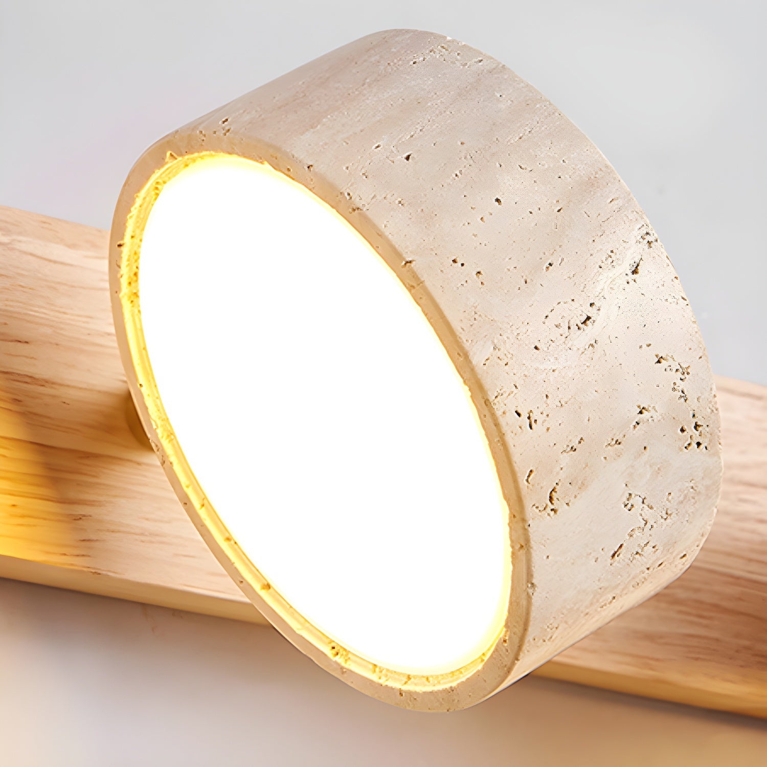 Ambra Natural Travertine Dimmable Wall Sconce for Bedroom & Hallway