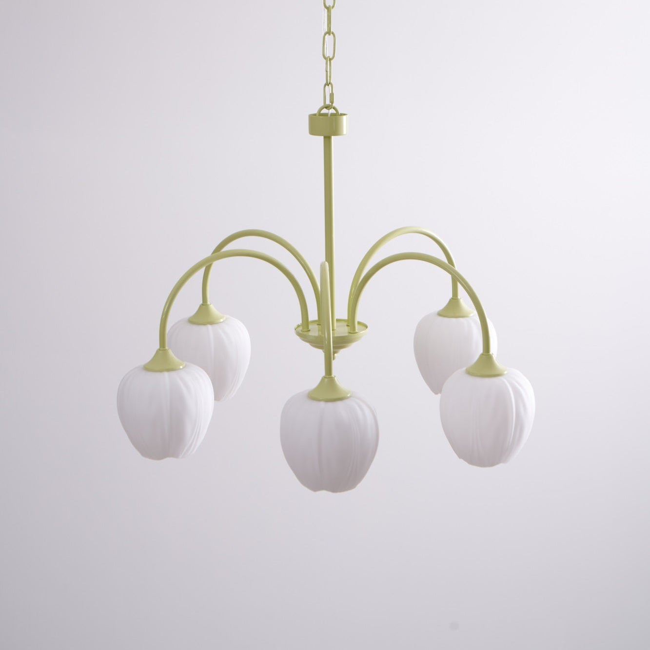 Fiore Matcha Green Tulip Glass Chandelier for Dining & Living Room