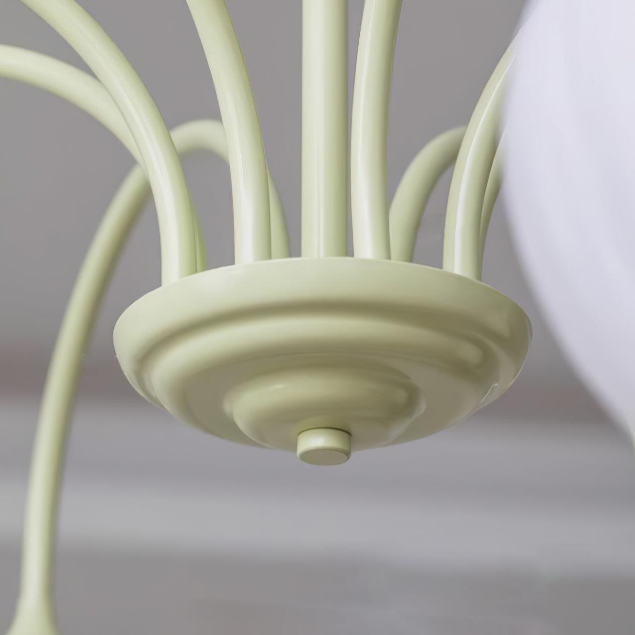 Fiore Matcha Green Tulip Glass Chandelier for Dining & Living Room