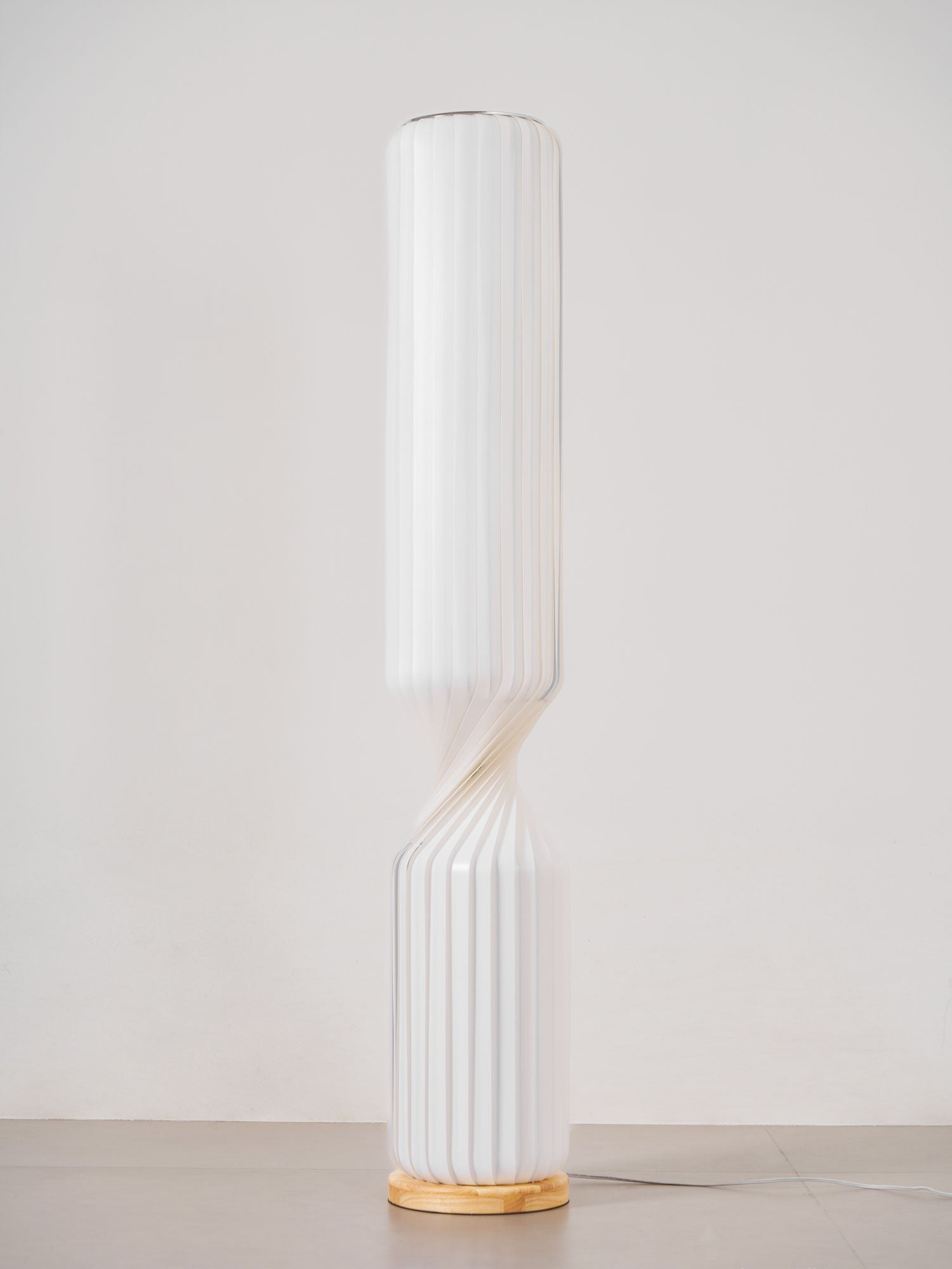 Spira Sculptural Twisted Paper Floor Lamp for Living Room and Bedroom