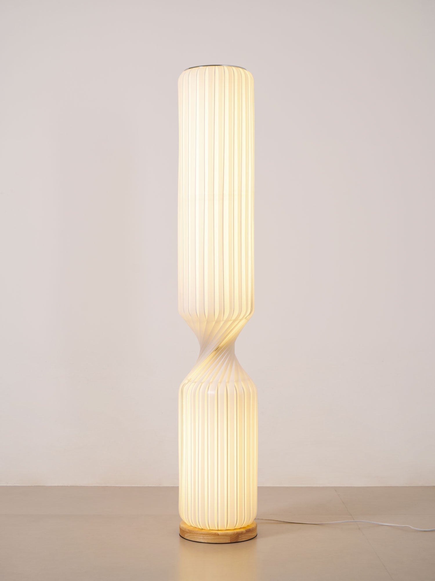 Spira Sculptural Twisted Paper Floor Lamp for Living Room and Bedroom