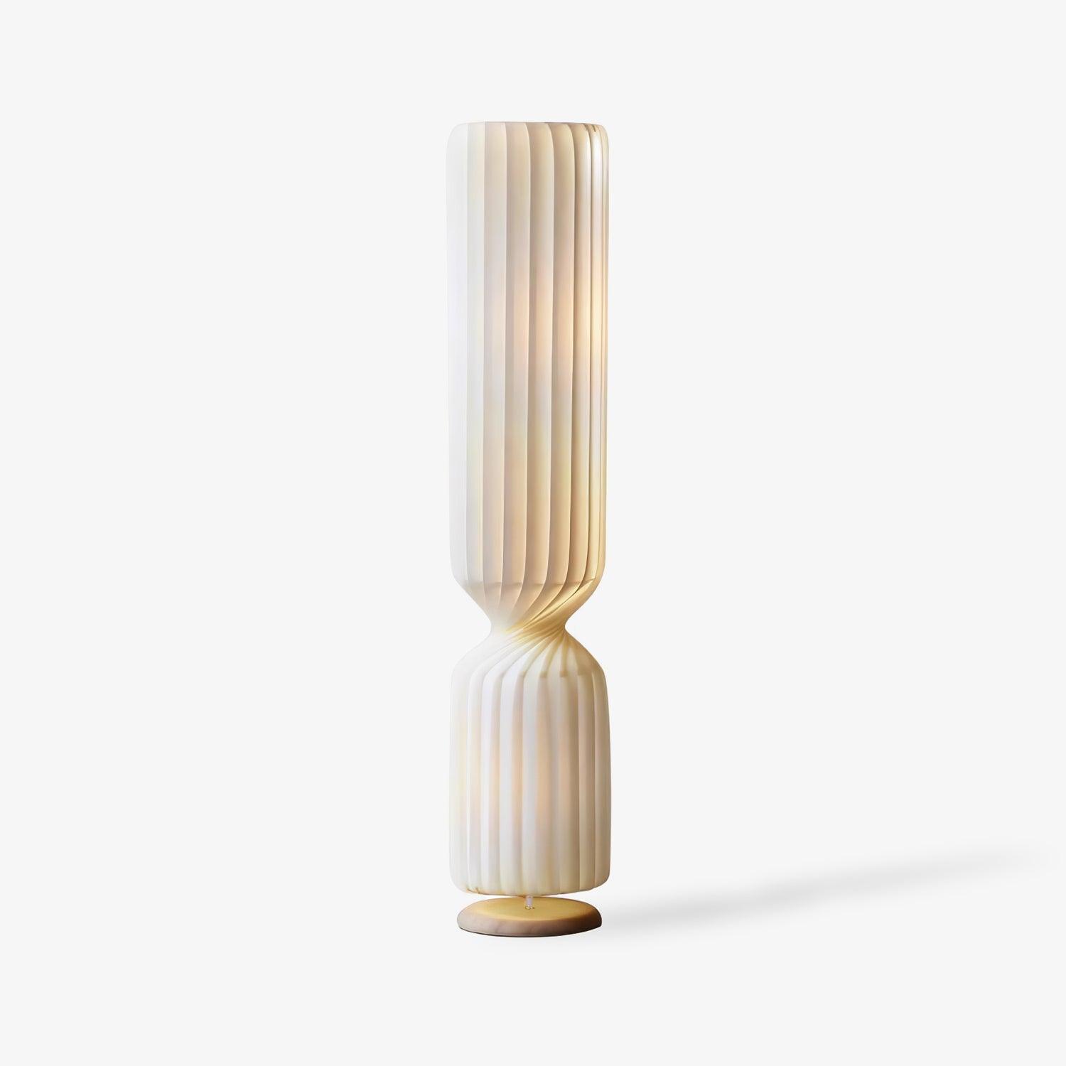 Spira Sculptural Twisted Paper Floor Lamp for Living Room and Bedroom