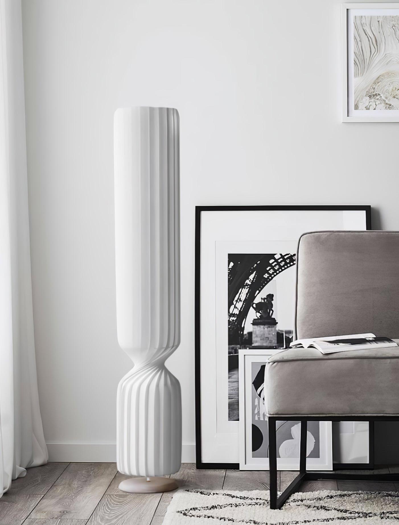 Spira Sculptural Twisted Paper Floor Lamp for Living Room and Bedroom