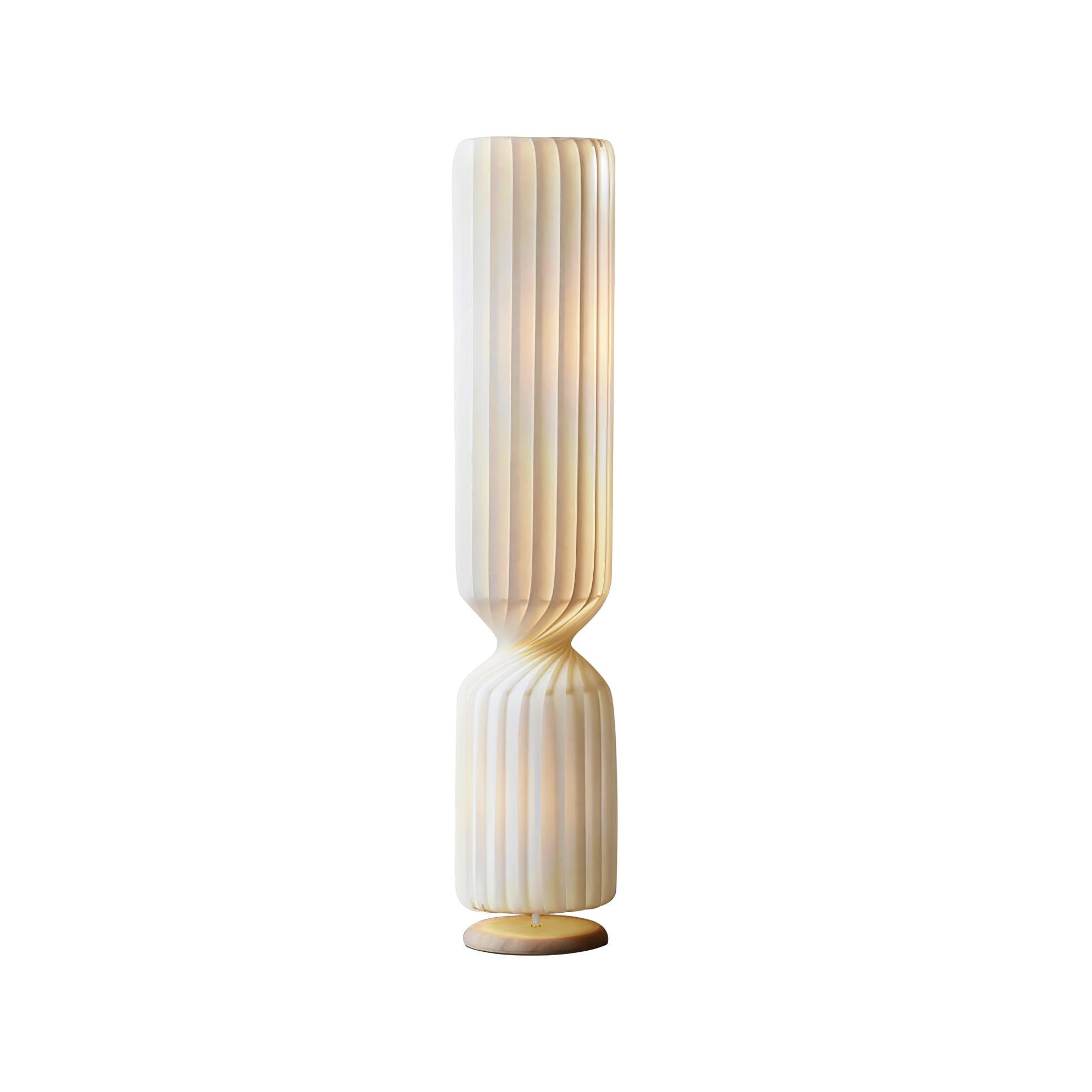Spira Sculptural Twisted Paper Floor Lamp for Living Room and Bedroom