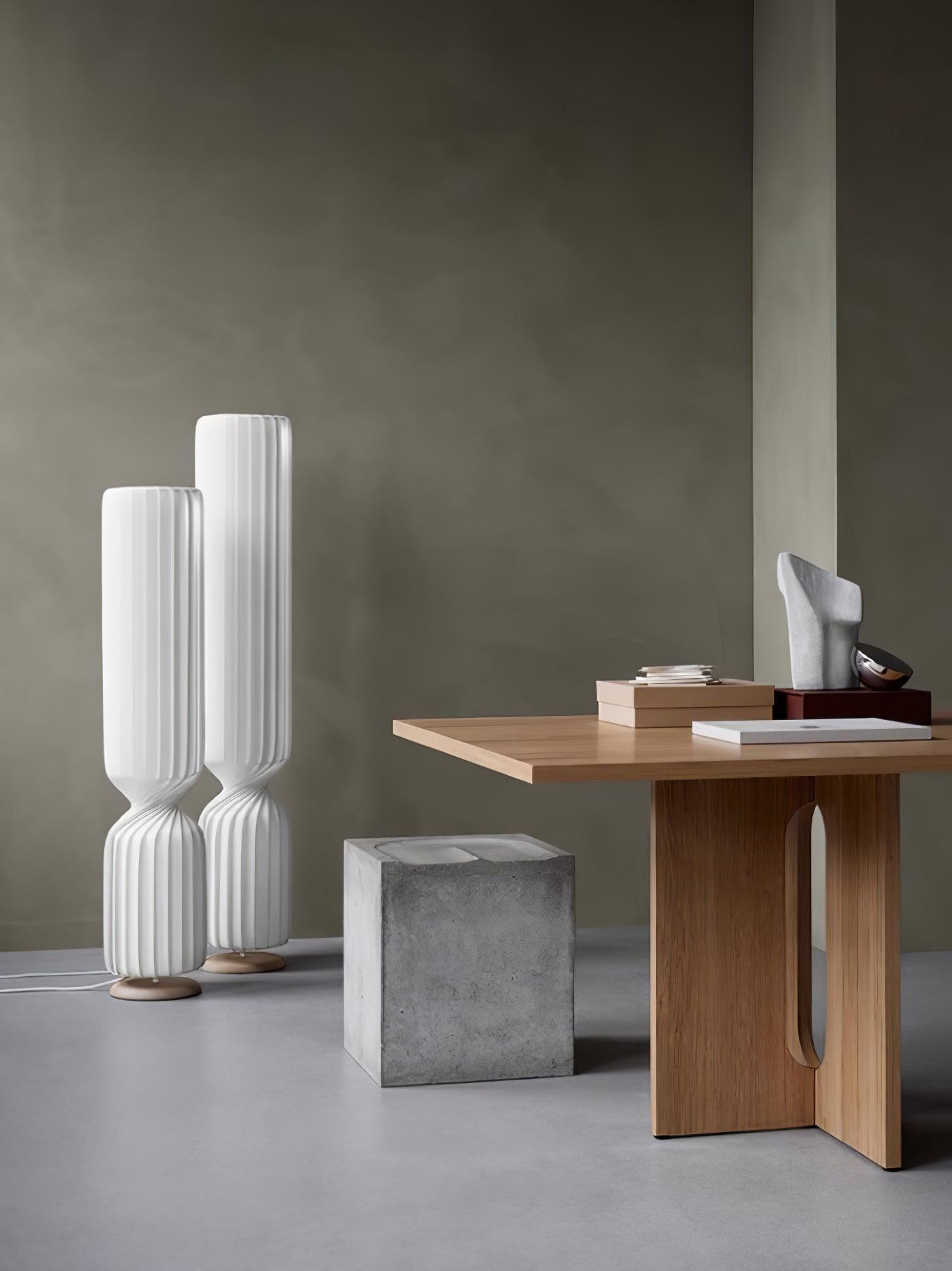 Spira Sculptural Twisted Paper Floor Lamp for Living Room and Bedroom