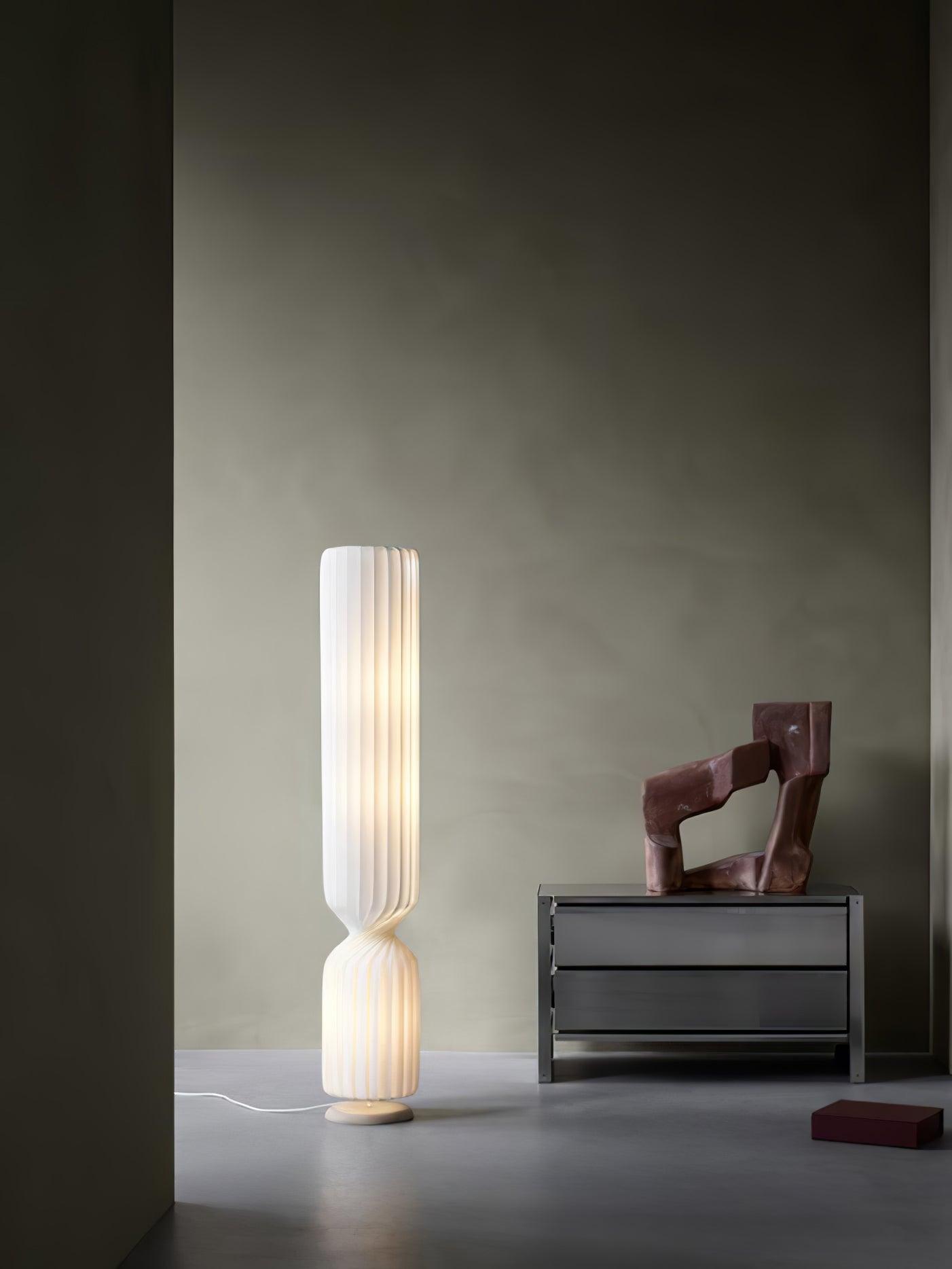 Spira Sculptural Twisted Paper Floor Lamp for Living Room and Bedroom