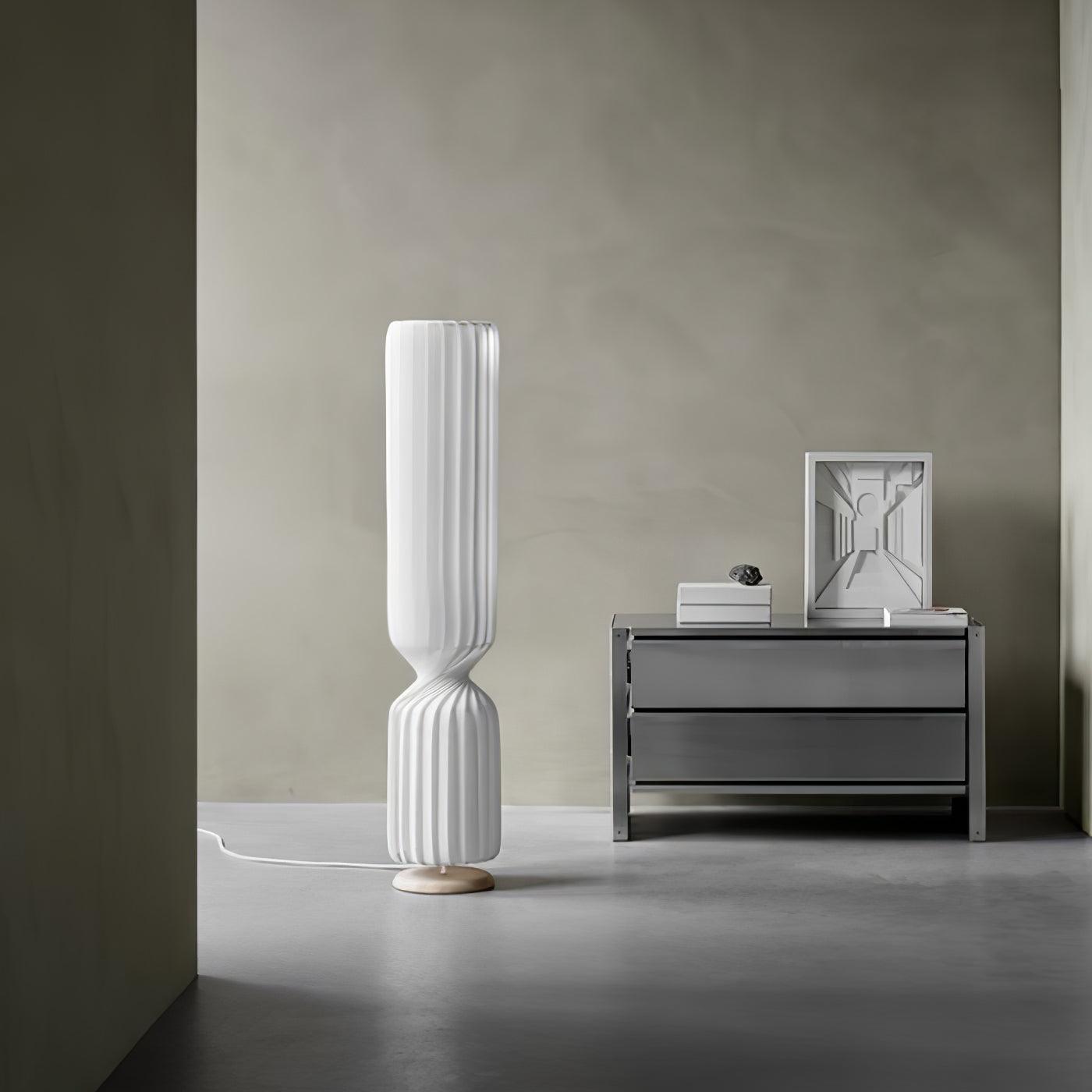Spira Sculptural Twisted Paper Floor Lamp for Living Room and Bedroom