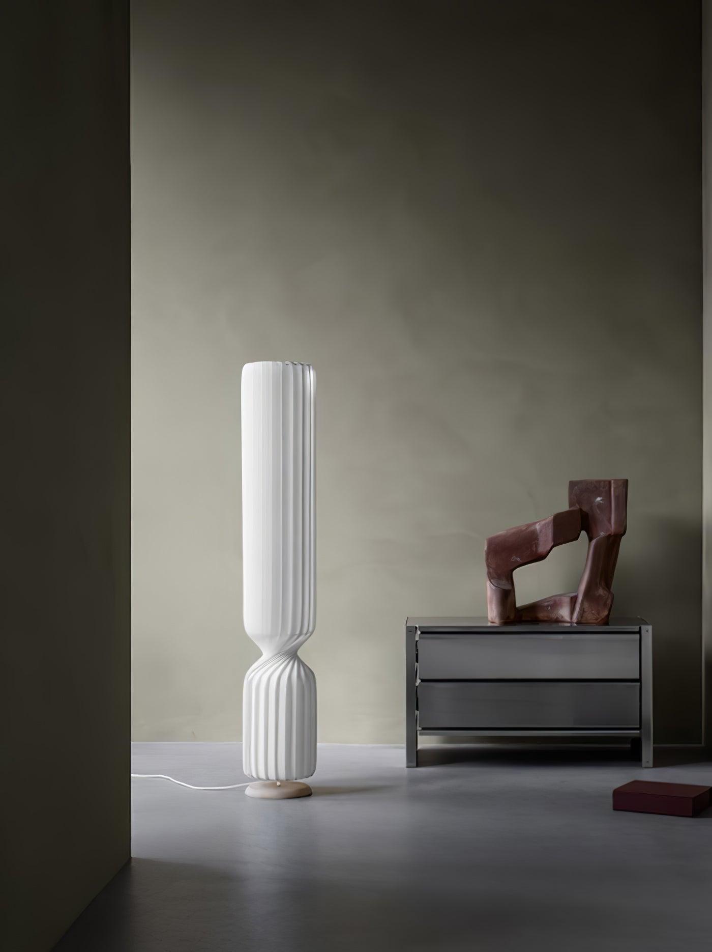 Spira Sculptural Twisted Paper Floor Lamp for Living Room and Bedroom