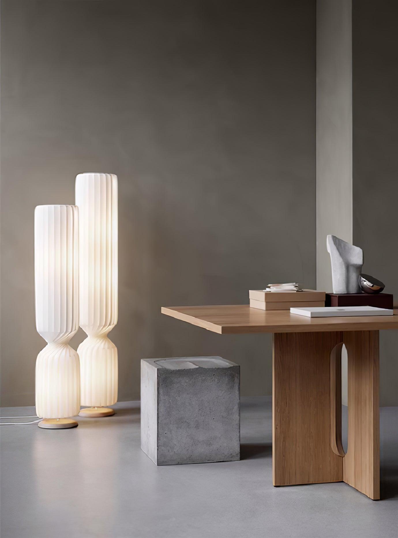 Spira Sculptural Twisted Paper Floor Lamp for Living Room and Bedroom