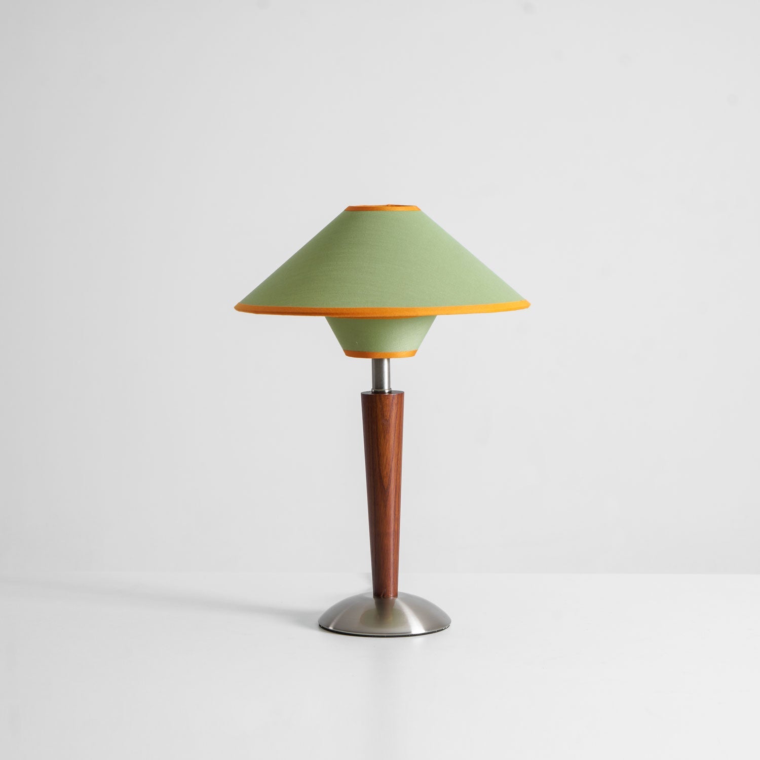 Alden Wood and Metal Fabric Shade Bedside Table Lamp for Living Rooms