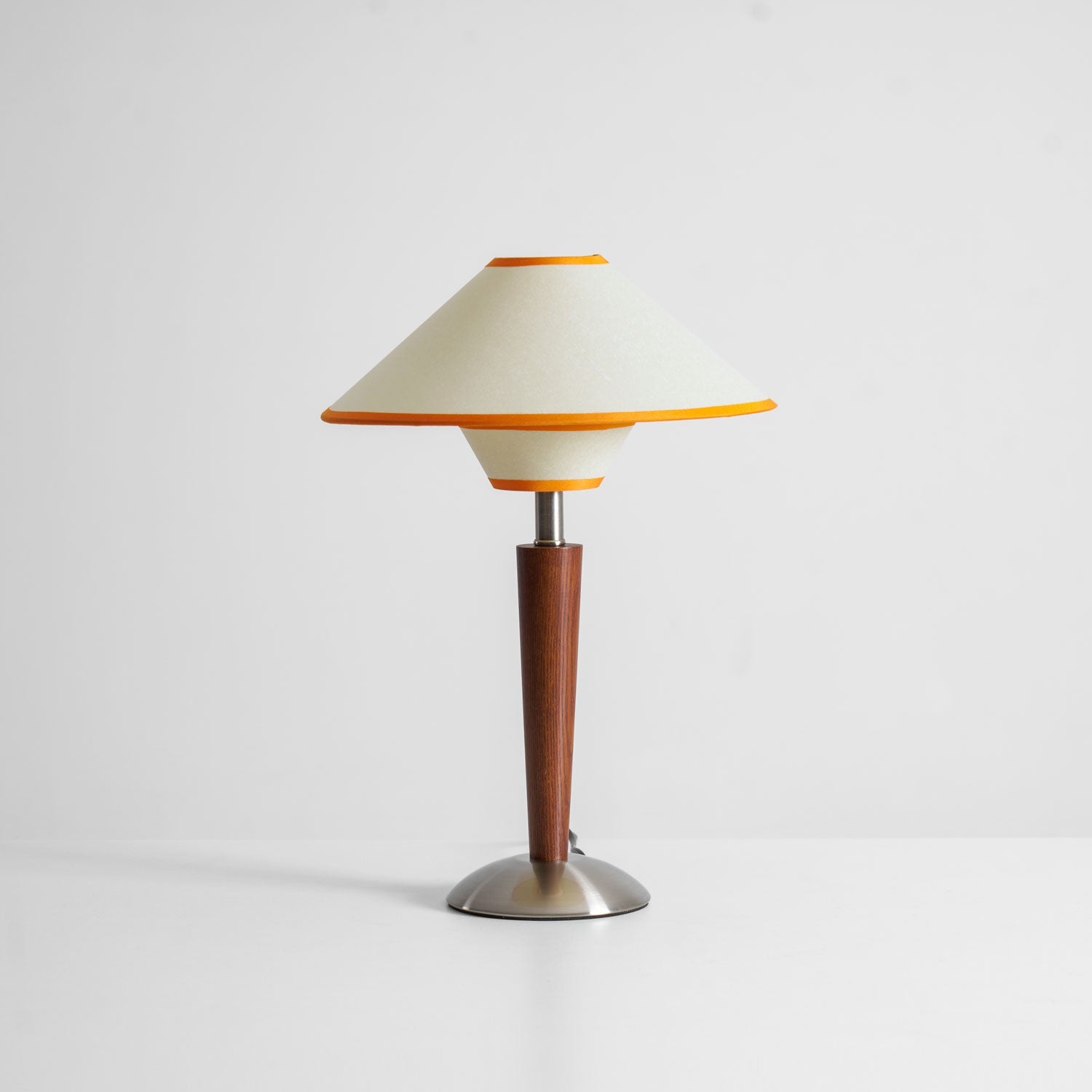 Alden Wood and Metal Fabric Shade Bedside Table Lamp for Living Rooms