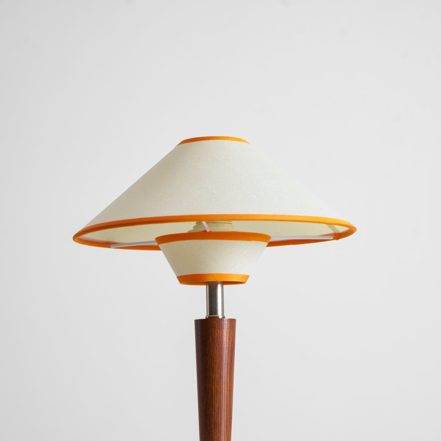 Alden Wood and Metal Fabric Shade Bedside Table Lamp for Living Rooms
