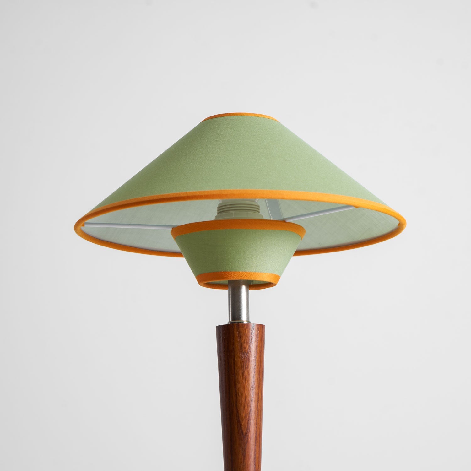 Alden Wood and Metal Fabric Shade Bedside Table Lamp for Living Rooms