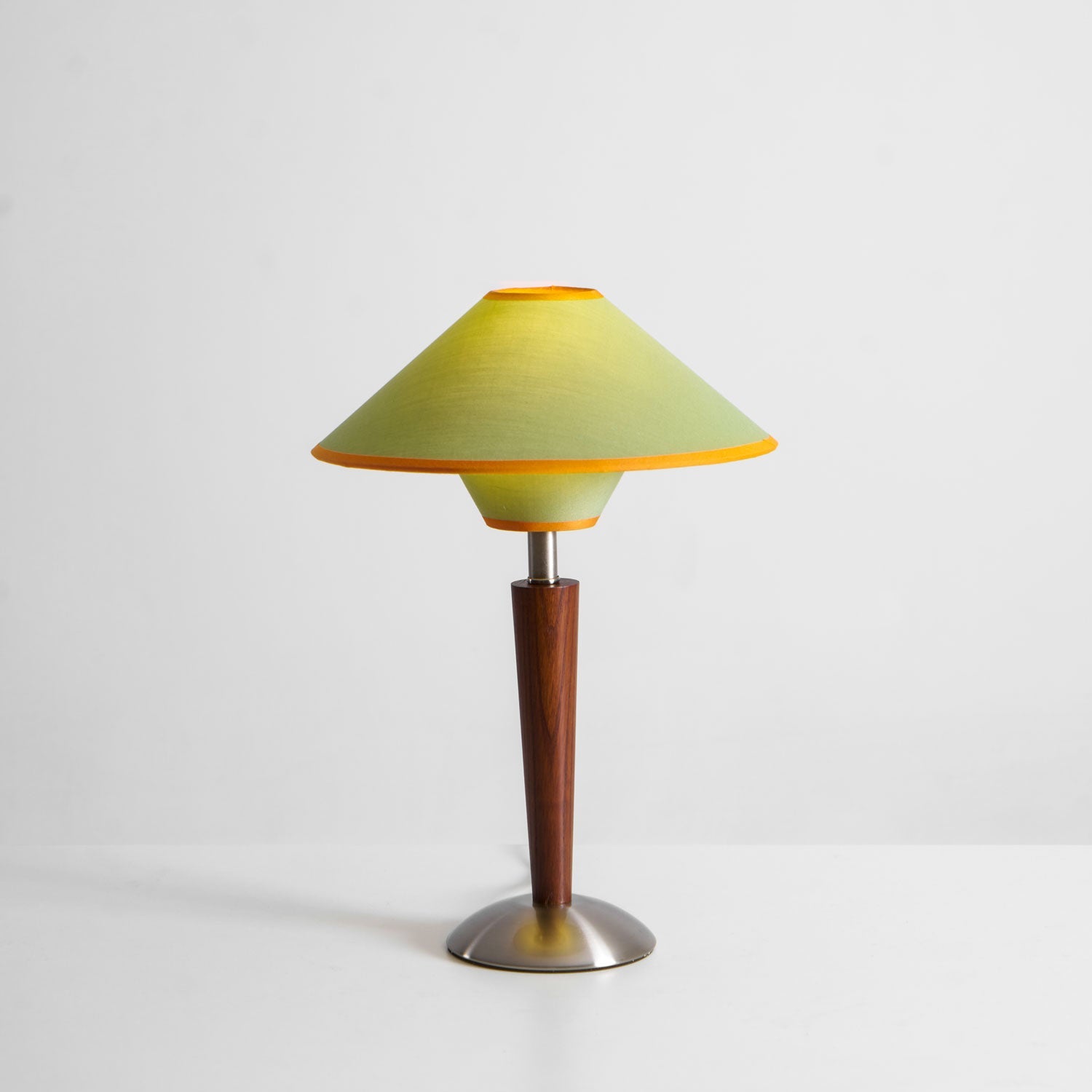Alden Wood and Metal Fabric Shade Bedside Table Lamp for Living Rooms