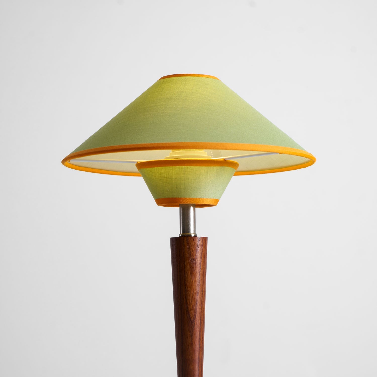 Alden Wood and Metal Fabric Shade Bedside Table Lamp for Living Rooms