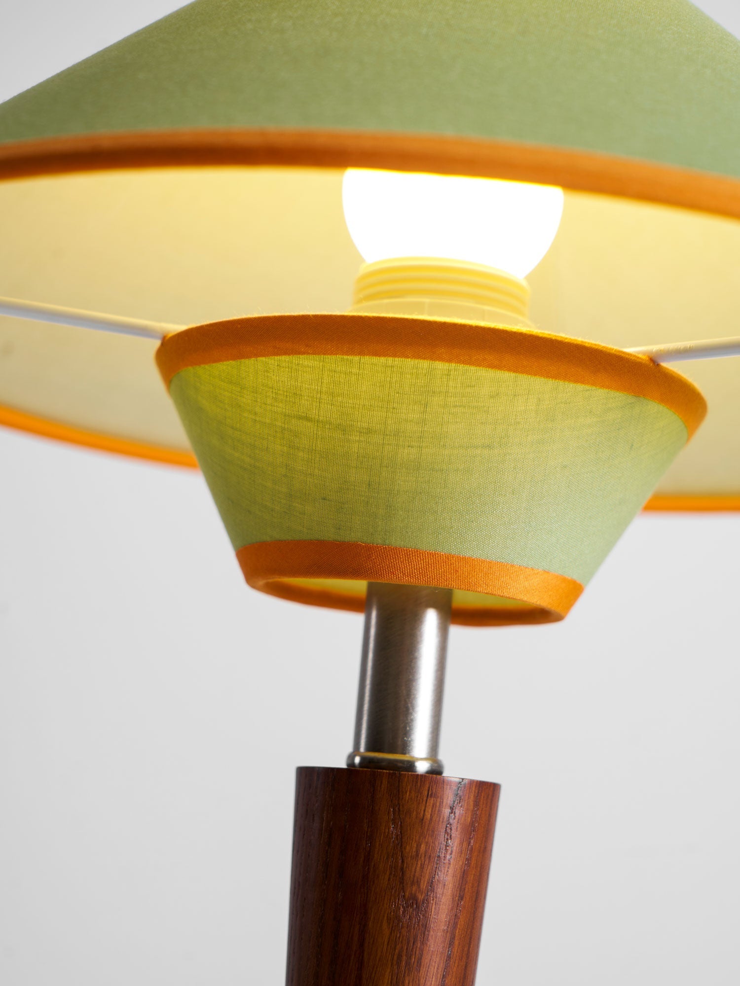 Alden Wood and Metal Fabric Shade Bedside Table Lamp for Living Rooms