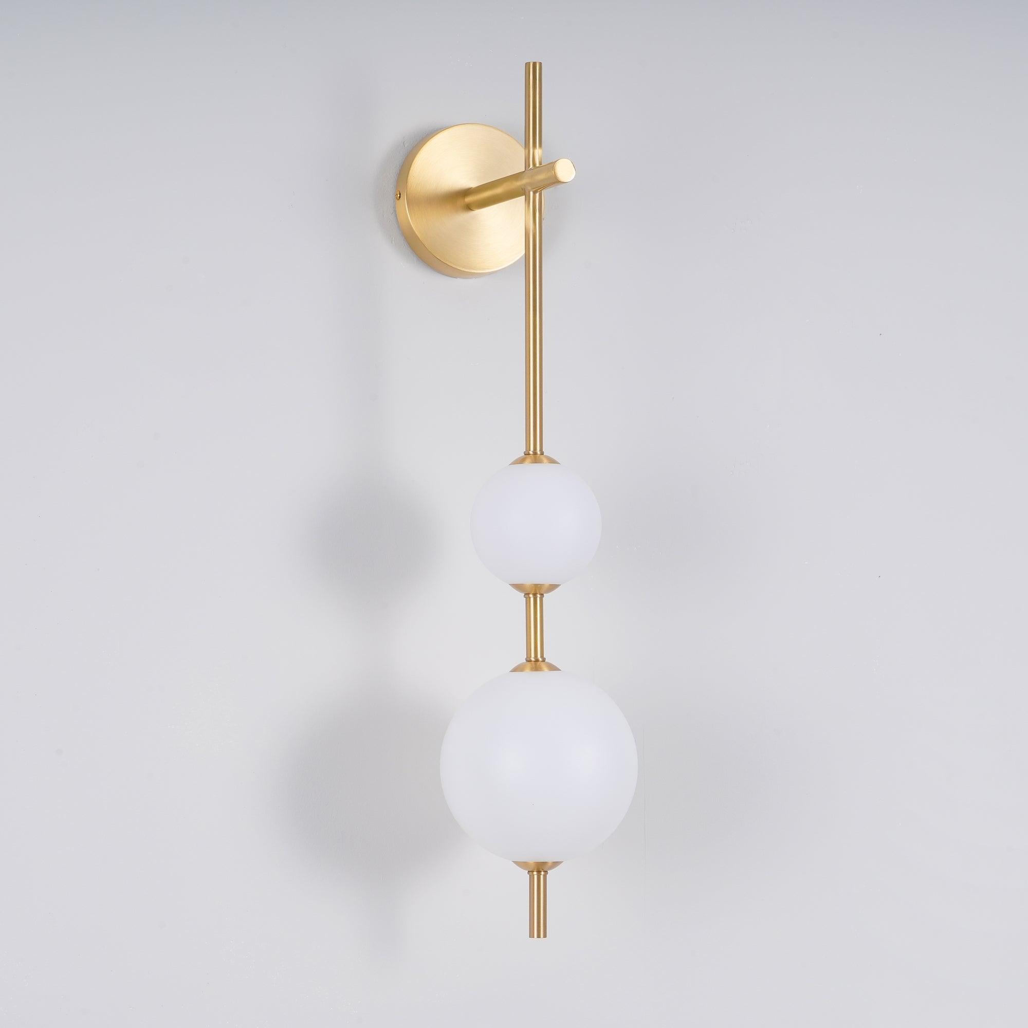 Perla Vertical Glass Globe Wall Sconce for Bathroom & Hallway
