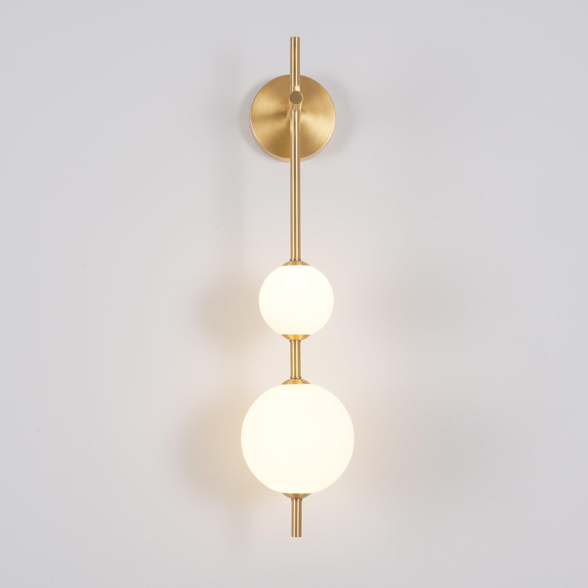 Perla Vertical Glass Globe Wall Sconce for Bathroom & Hallway