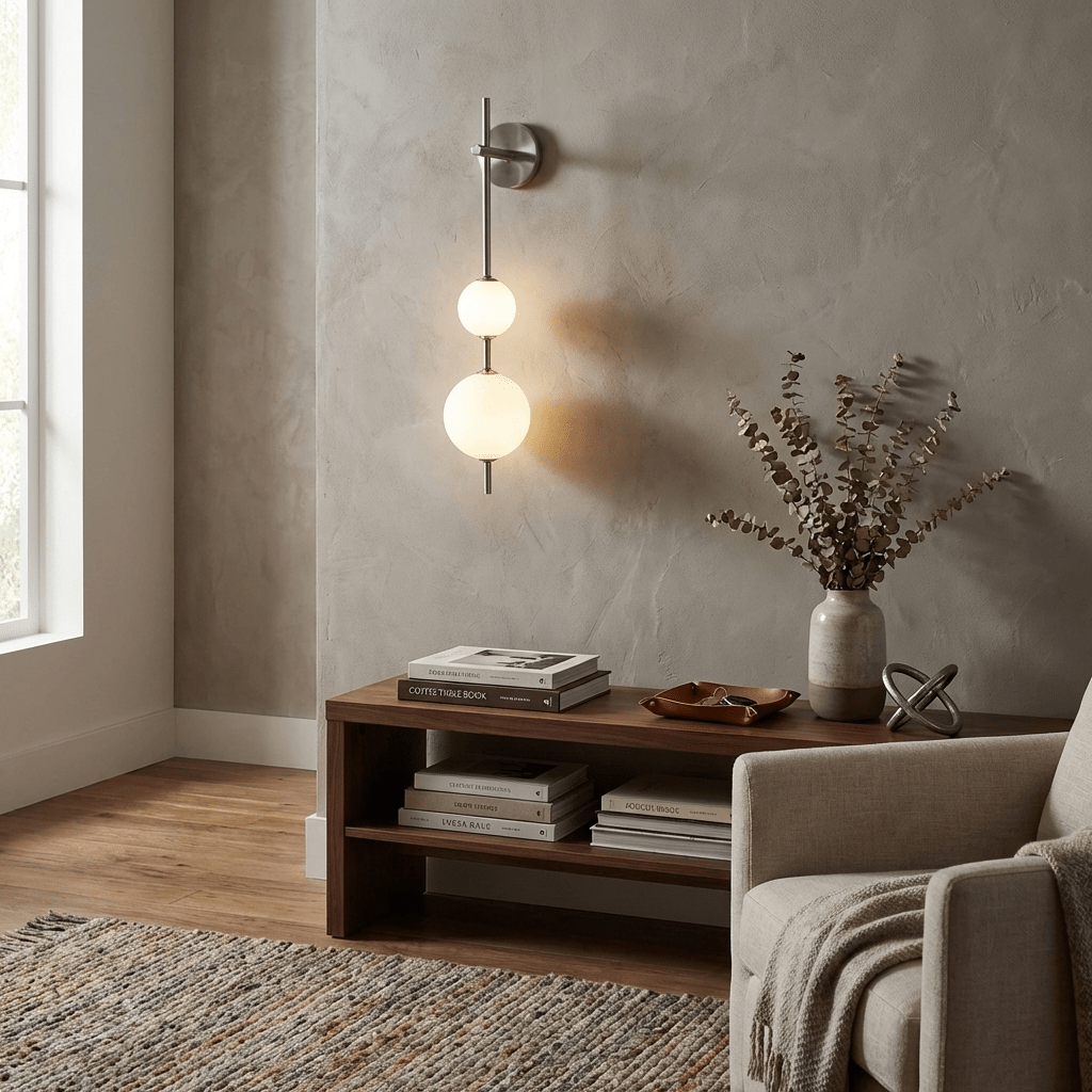 Perla Vertical Glass Globe Wall Sconce for Bathroom & Hallway