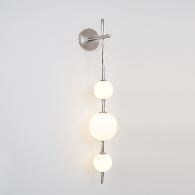 Perla Vertical Glass Globe Wall Sconce for Bathroom & Hallway