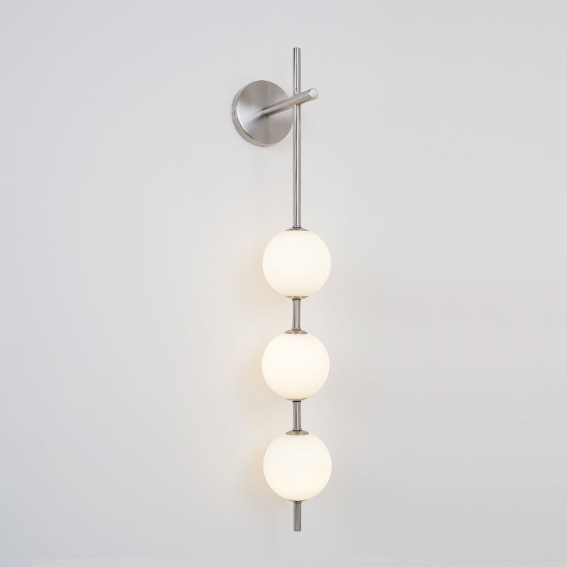 Perla Vertical Glass Globe Wall Sconce for Bathroom & Hallway