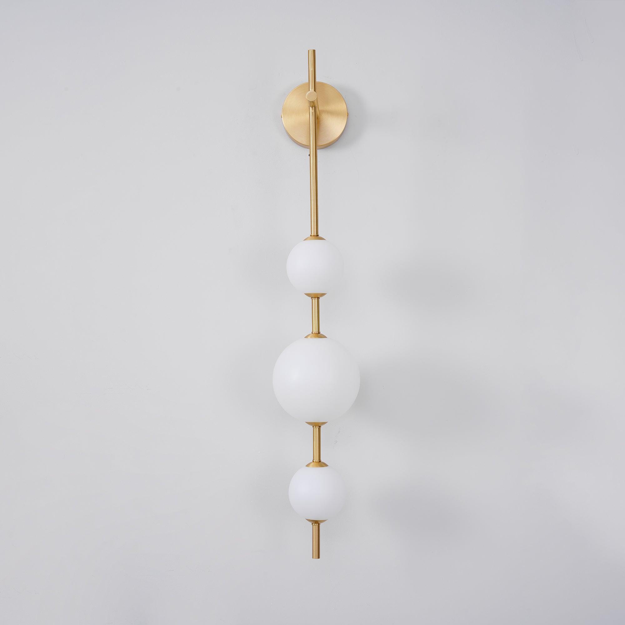 Perla Vertical Glass Globe Wall Sconce for Bathroom & Hallway