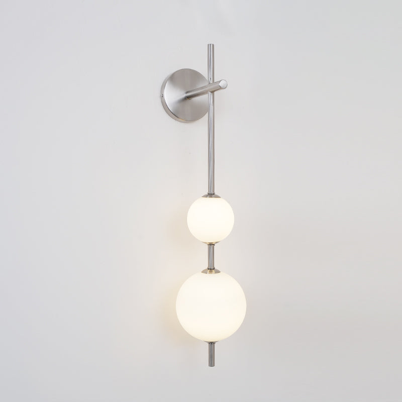 Perla Vertical Glass Globe Wall Sconce for Bathroom & Hallway