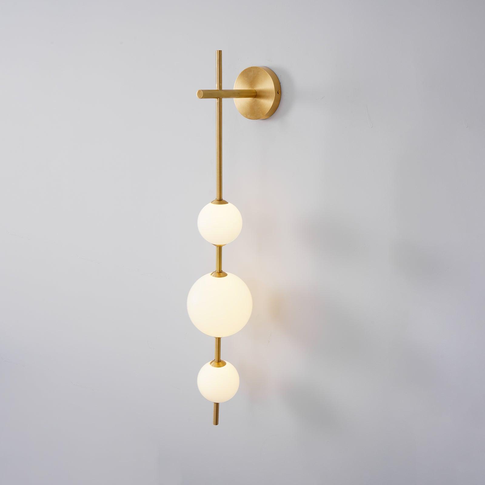 Perla Vertical Glass Globe Wall Sconce for Bathroom & Hallway