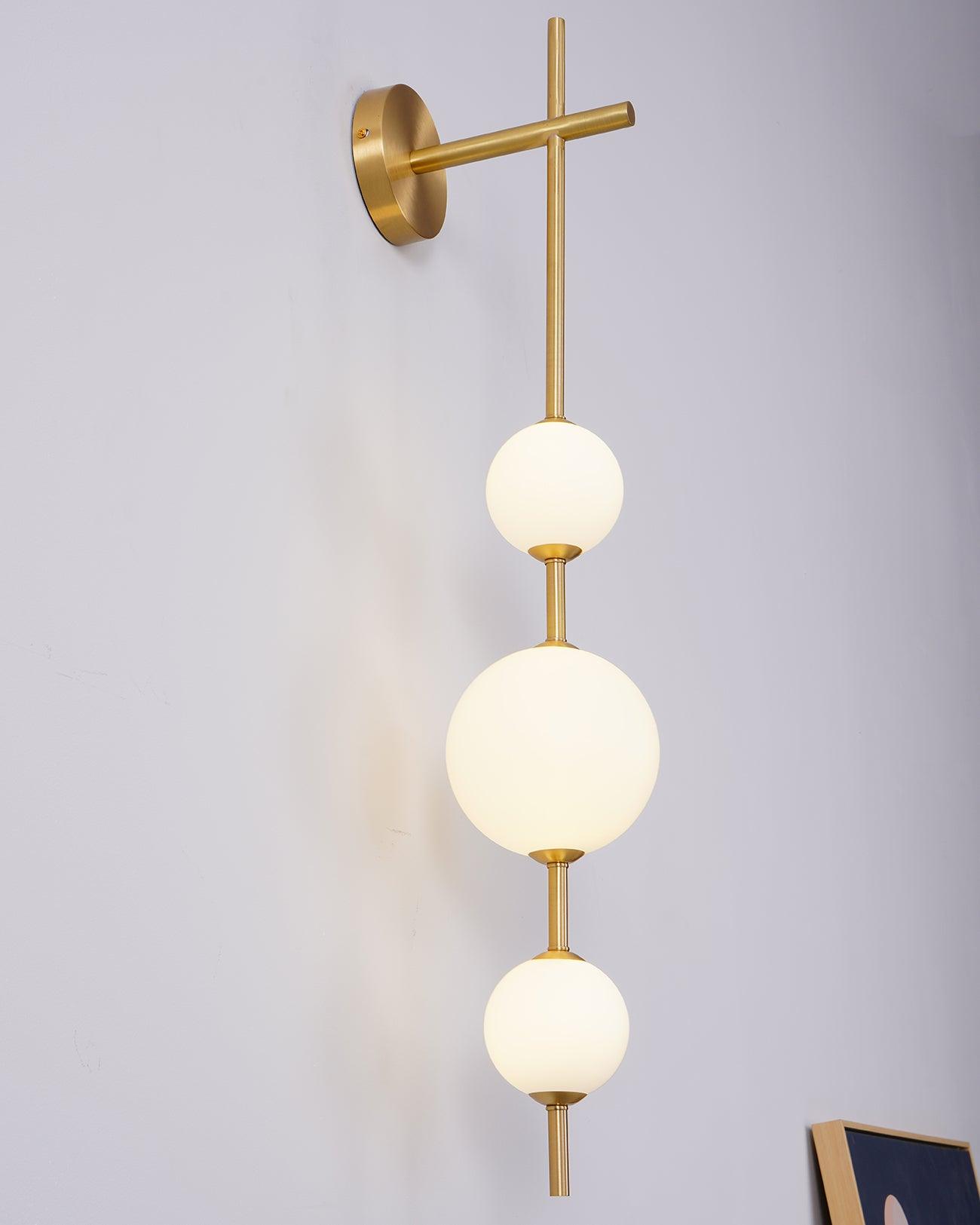 Perla Vertical Glass Globe Wall Sconce for Bathroom & Hallway