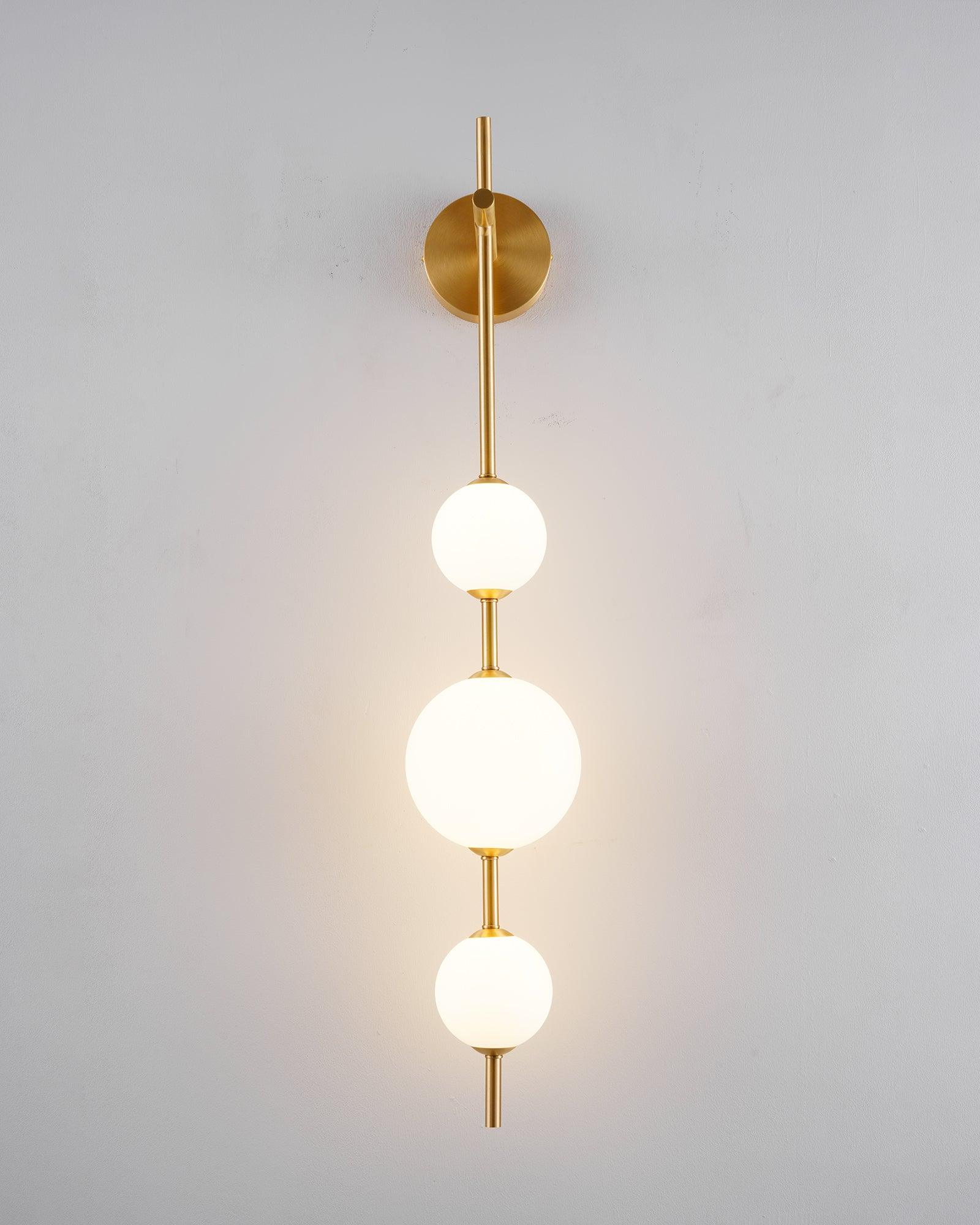 Perla Vertical Glass Globe Wall Sconce for Bathroom & Hallway