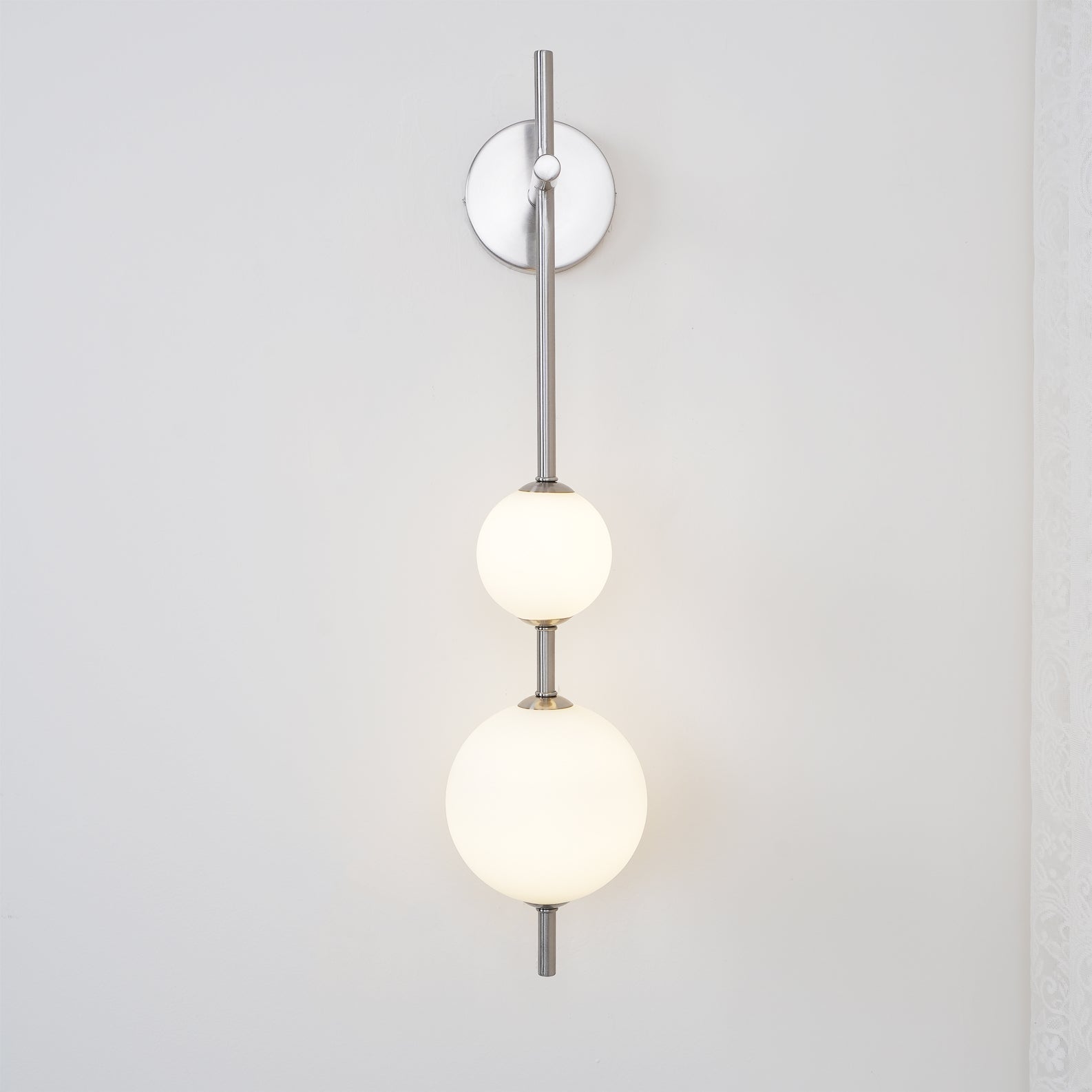 Perla Vertical Glass Globe Wall Sconce for Bathroom & Hallway
