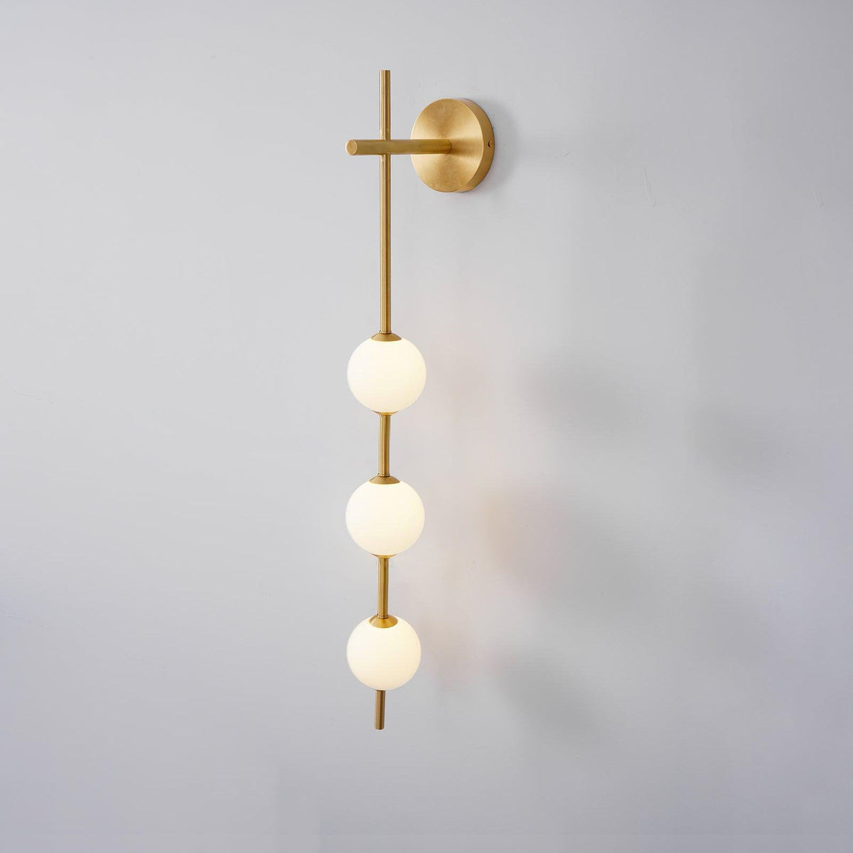Perla Vertical Glass Globe Wall Sconce for Bathroom & Hallway