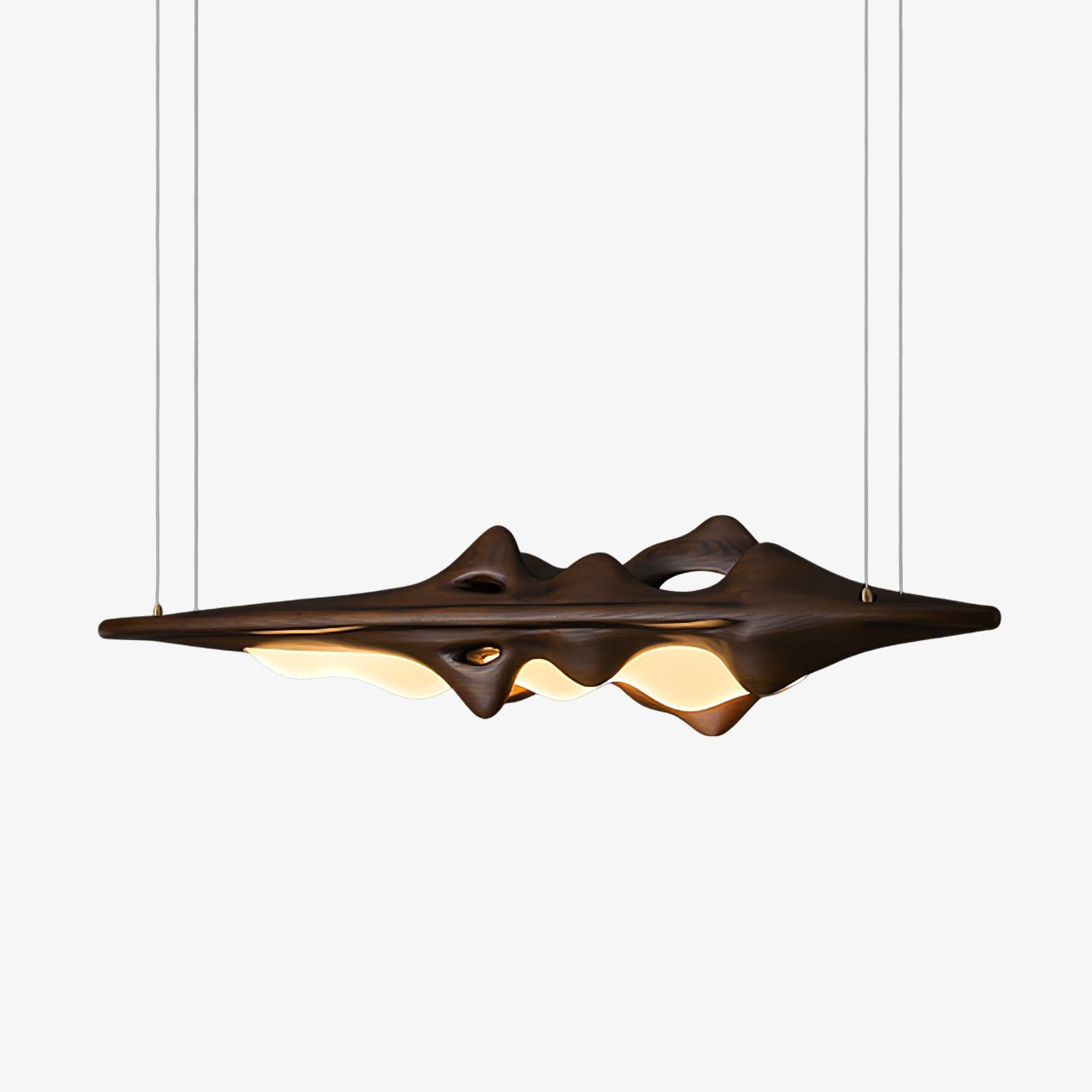 Aster Sculptural Wood LED Pendant Light for Dining Room & Kitchen