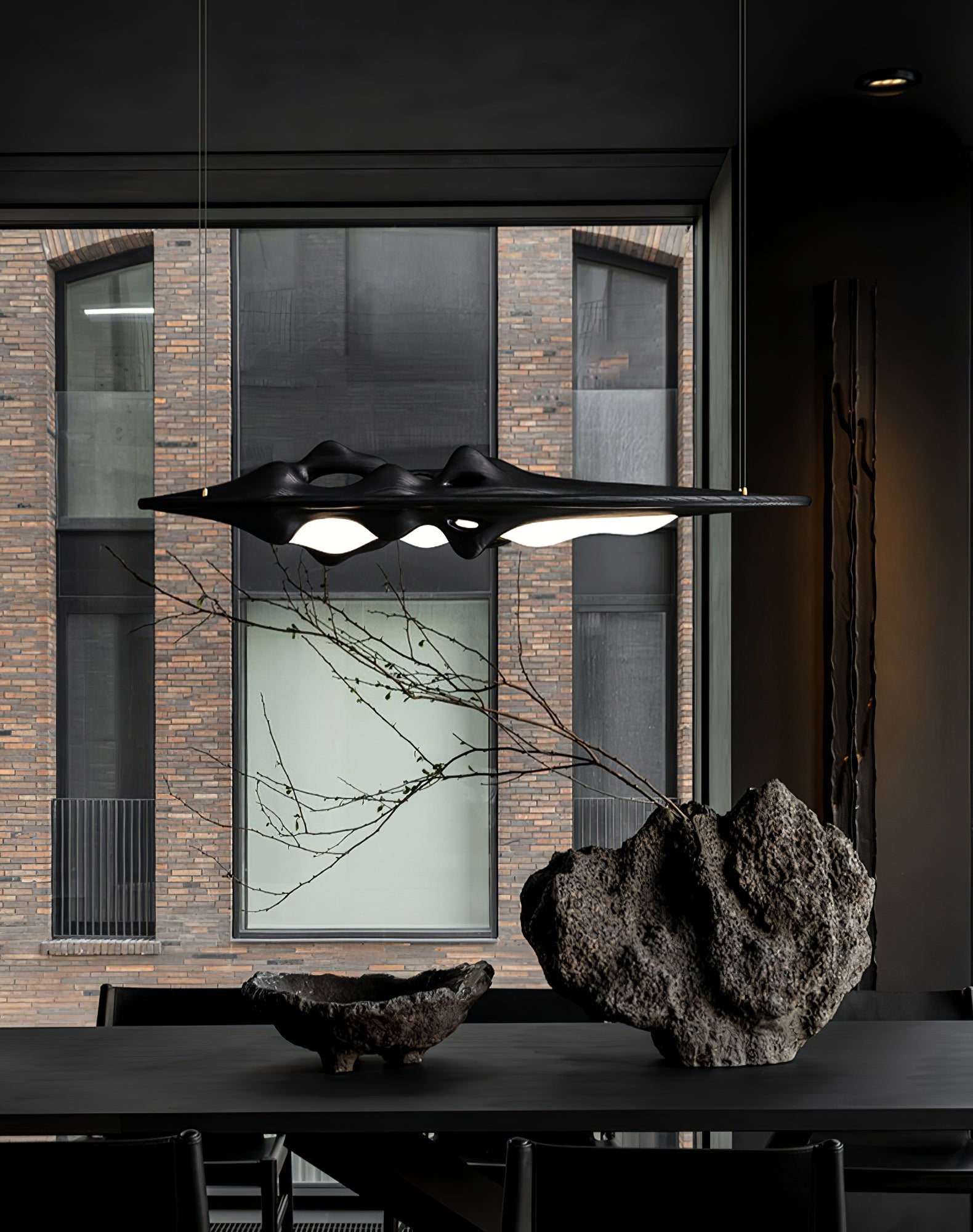Aster Sculptural Wood LED Pendant Light for Dining Room & Kitchen