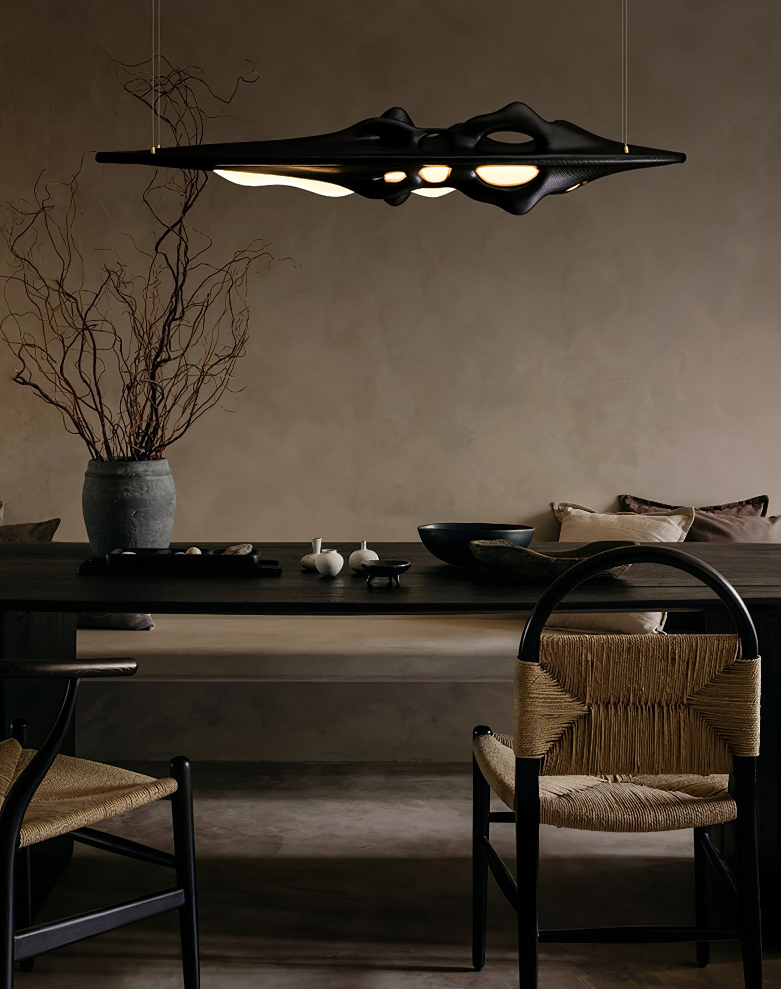 Aster Sculptural Wood LED Pendant Light for Dining Room & Kitchen