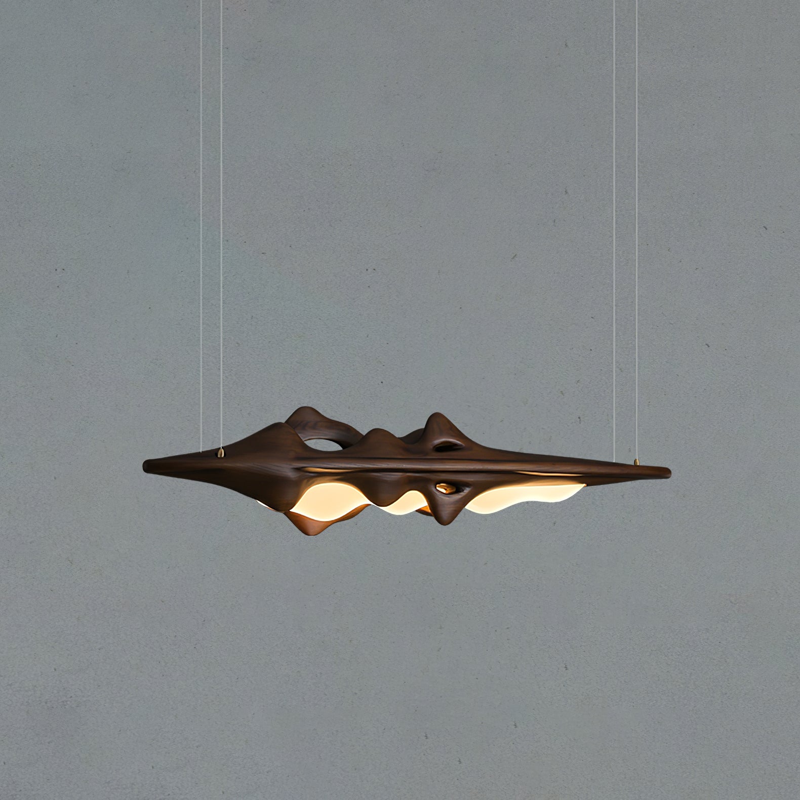 Aster Sculptural Wood LED Pendant Light for Dining Room & Kitchen