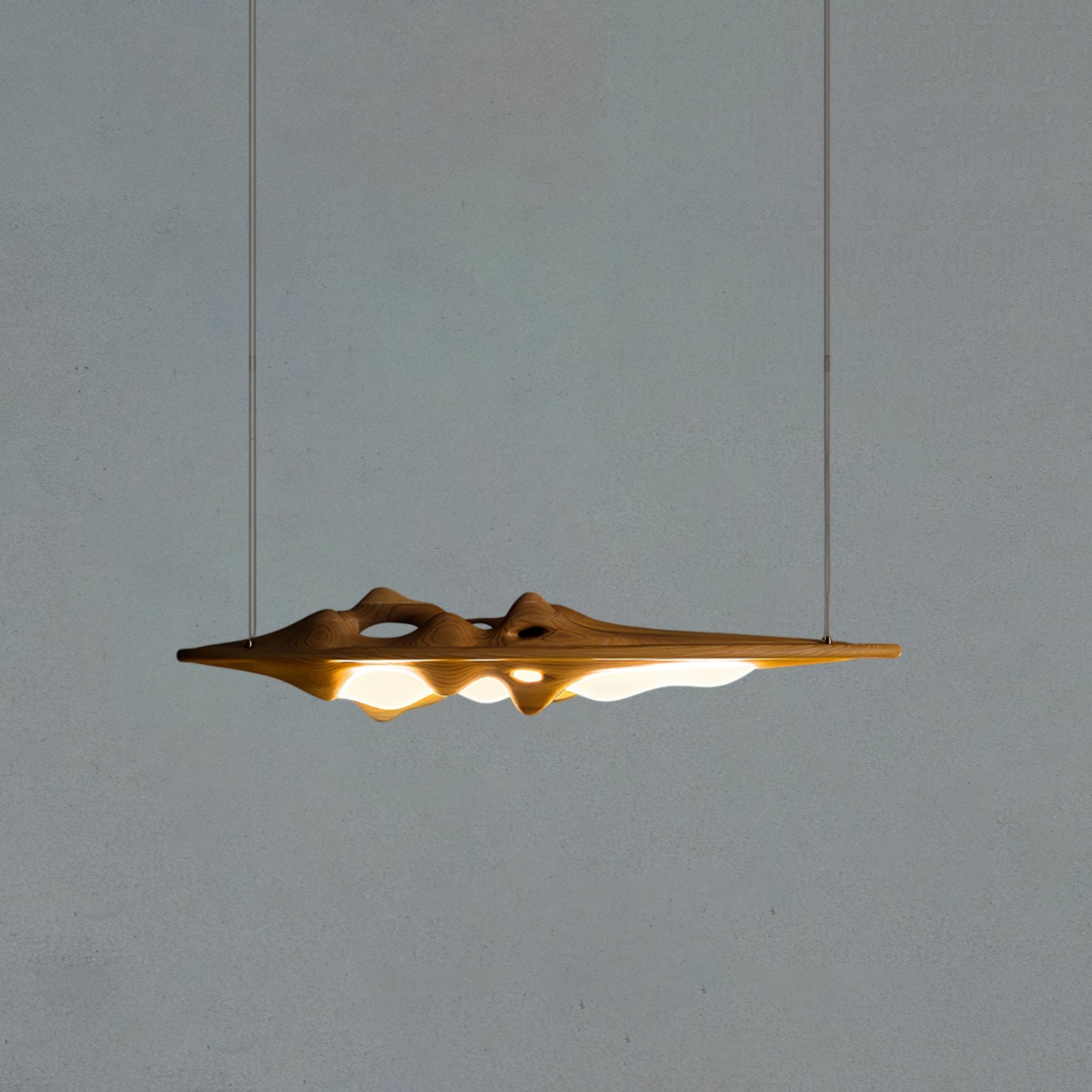 Aster Sculptural Wood LED Pendant Light for Dining Room & Kitchen