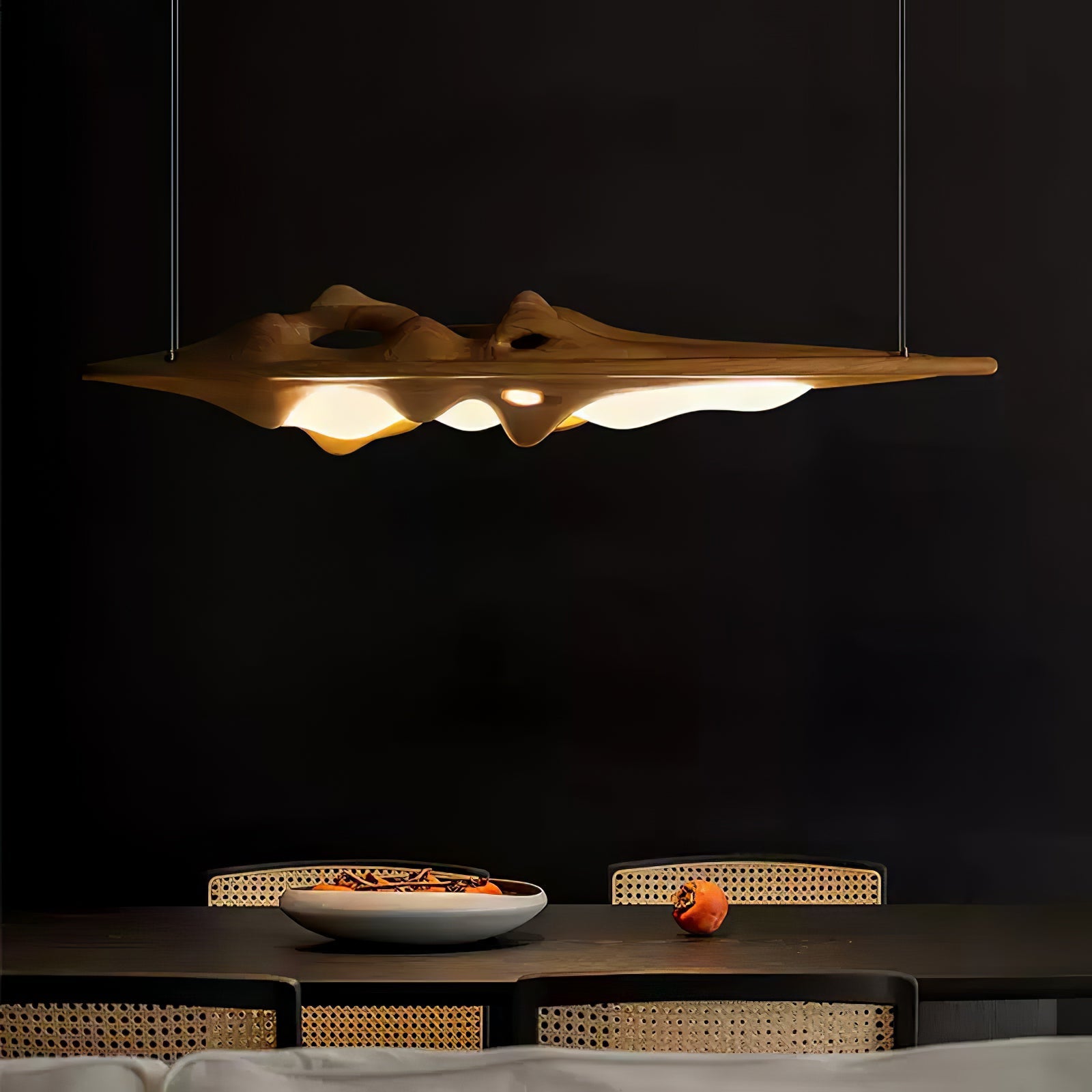 Aster Sculptural Wood LED Pendant Light for Dining Room & Kitchen