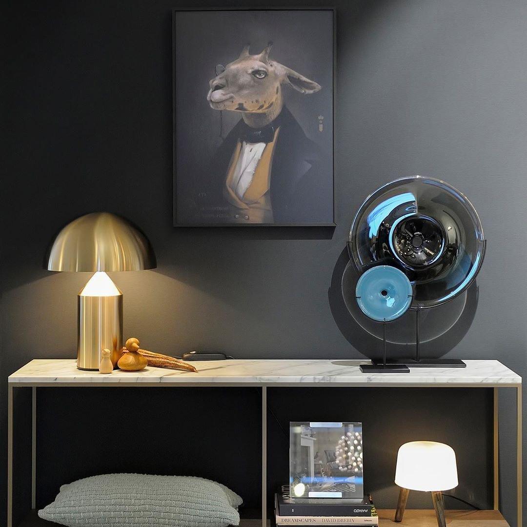 Solido Sculptural Geometric Metal Table Lamp for Bedroom Living Room