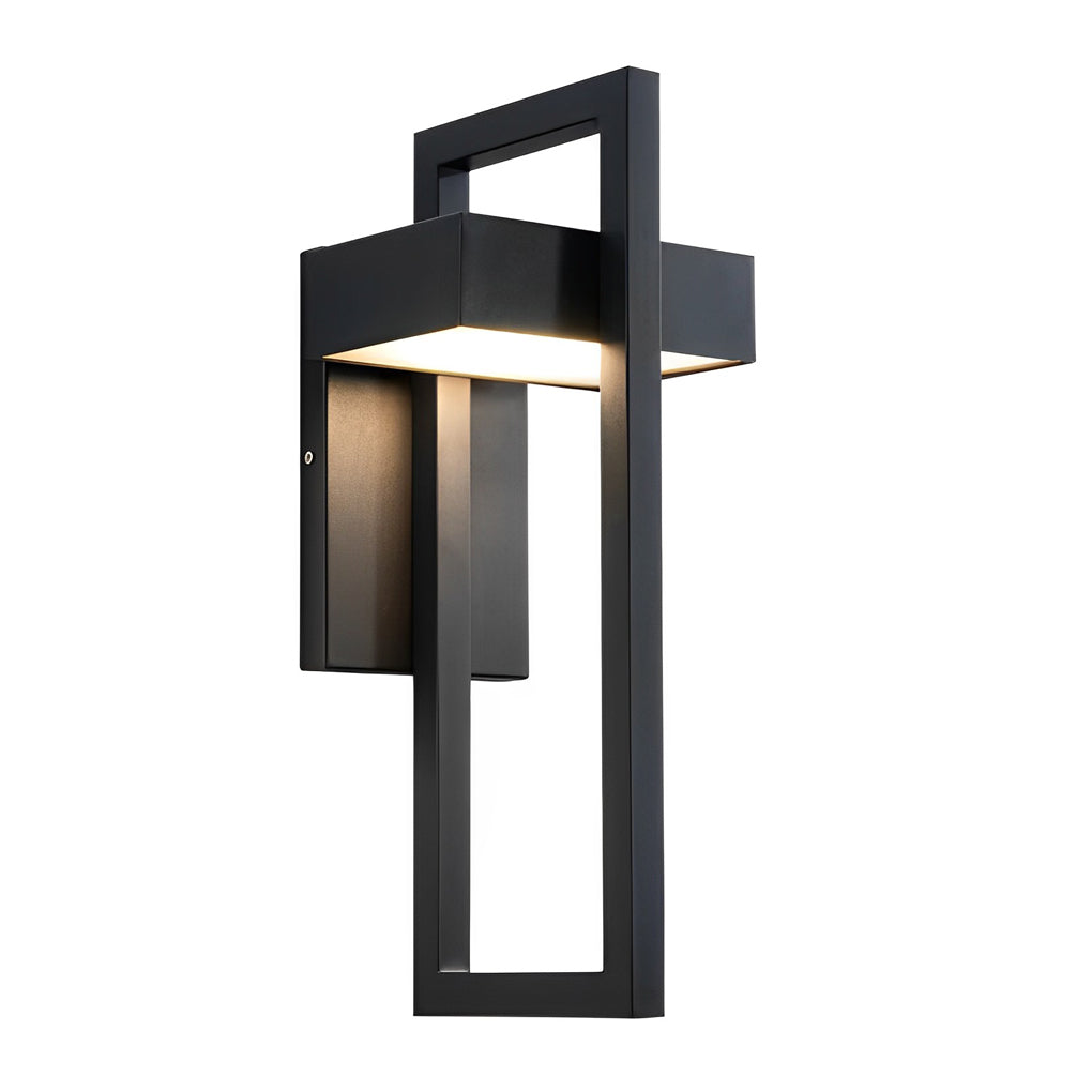 Nero Minimalist Black Rectangular Outdoor Wall Sconce IP65 for Gardens
