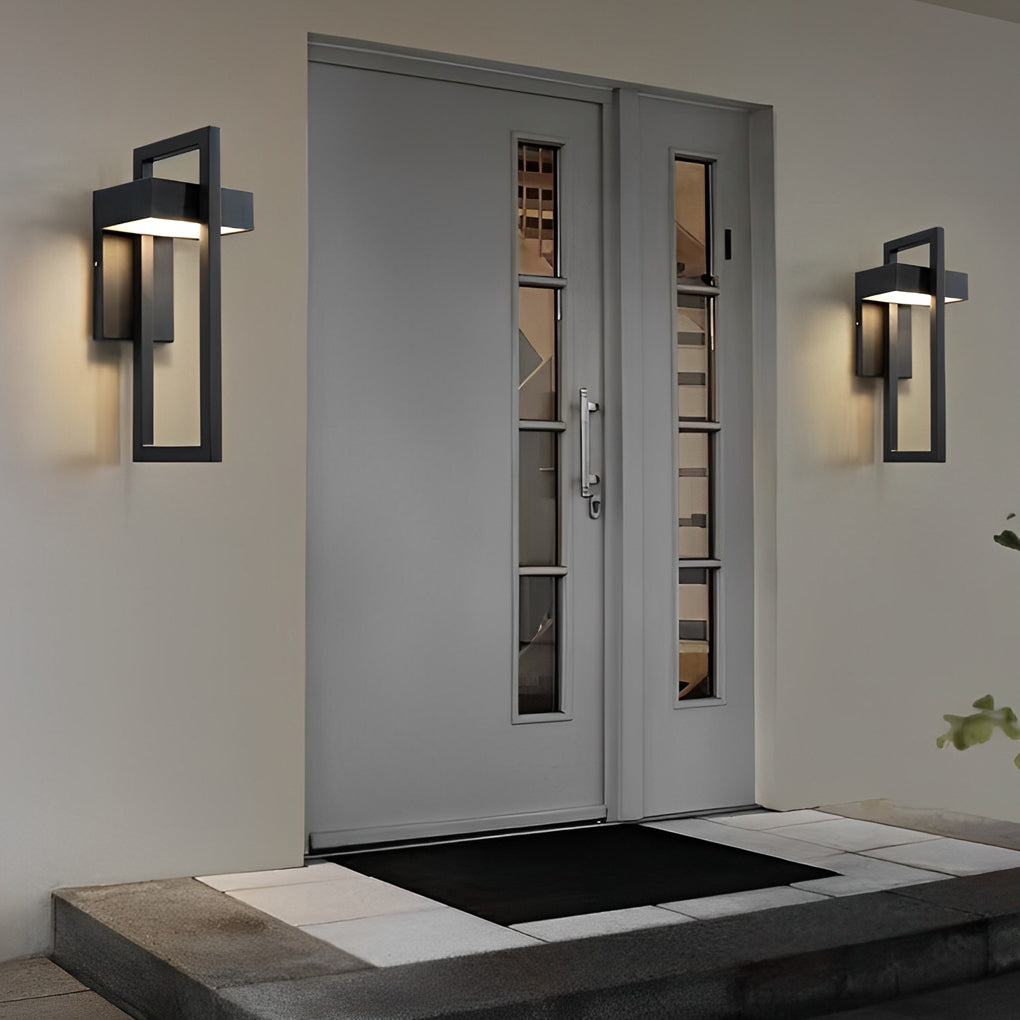 Nero Minimalist Black Rectangular Outdoor Wall Sconce IP65 for Gardens