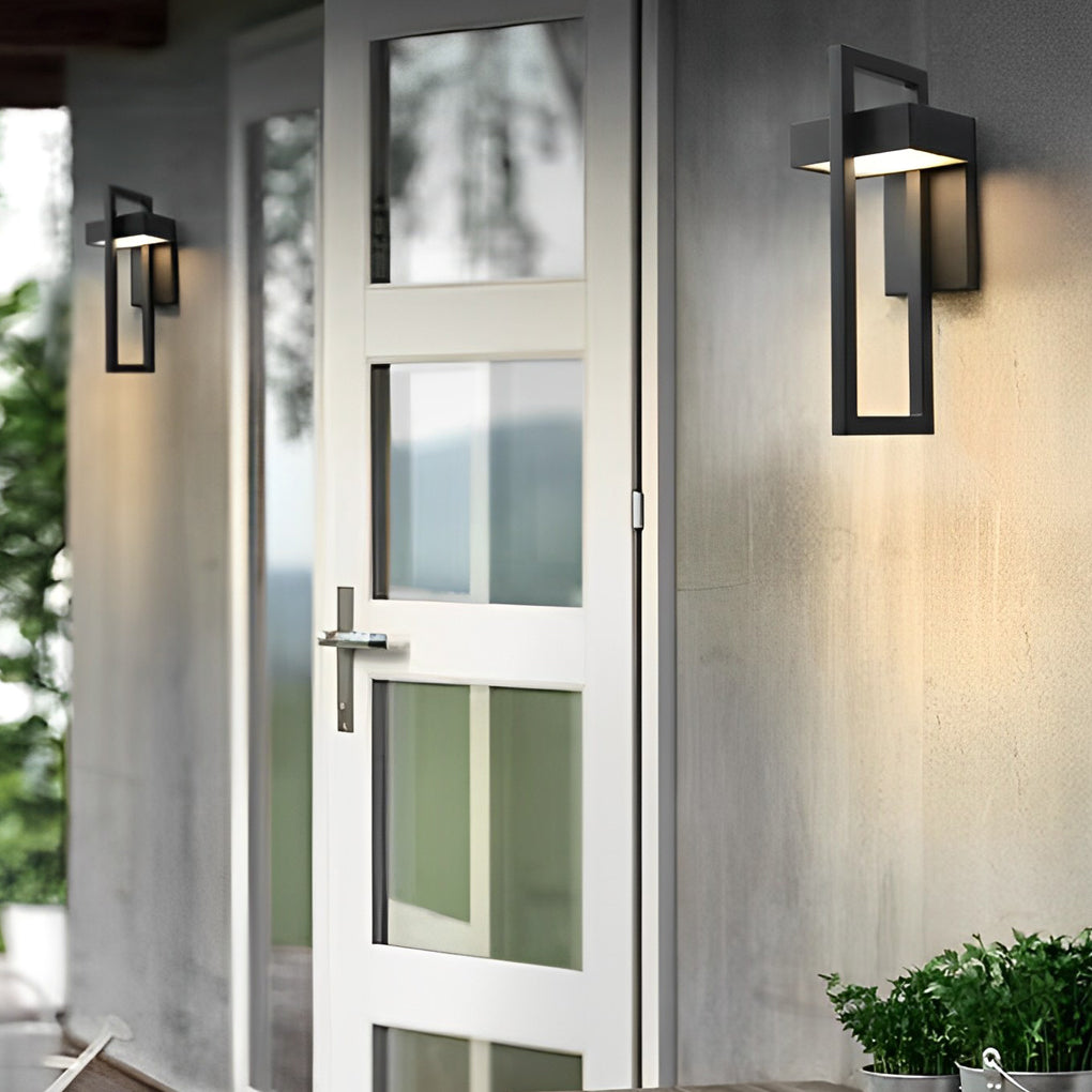 Nero Minimalist Black Rectangular Outdoor Wall Sconce IP65 for Gardens