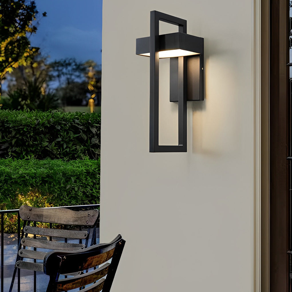 Nero Minimalist Black Rectangular Outdoor Wall Sconce IP65 for Gardens